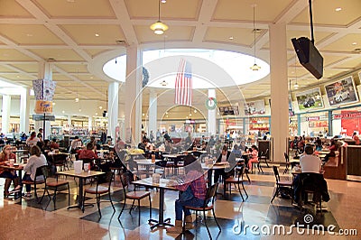 Wolfchase Mall Food Court, Memphis, Tennessee. Editorial Stock Photo